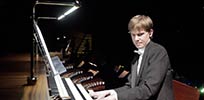 Frederik Magle playing the pipe organ in the Copenhagen Concert Hall 5