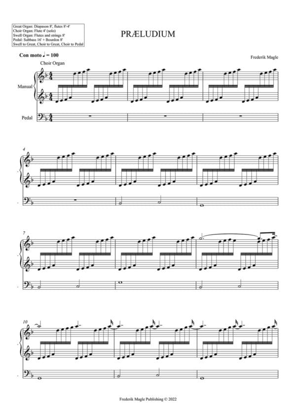 Præludium for orgel (node, PDF)