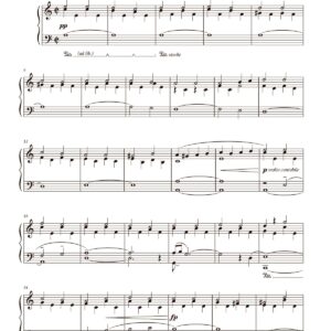 Sunset for piano - sheet music preview page