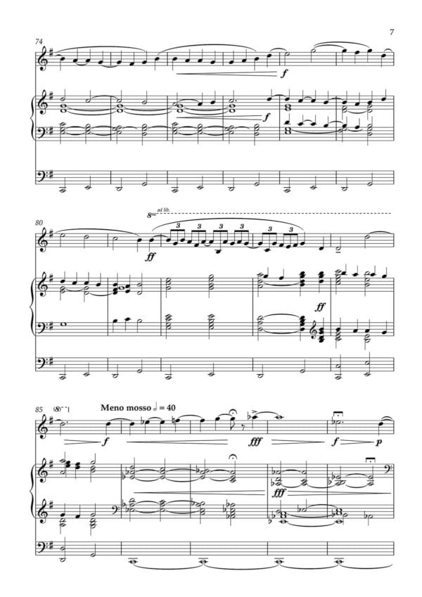 Threnodi for saxophone and organ - Score - page 7 preview