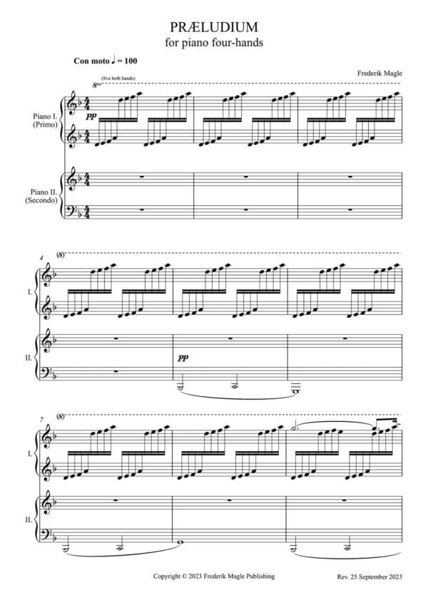 Præludium for piano four hands page 3 preview
