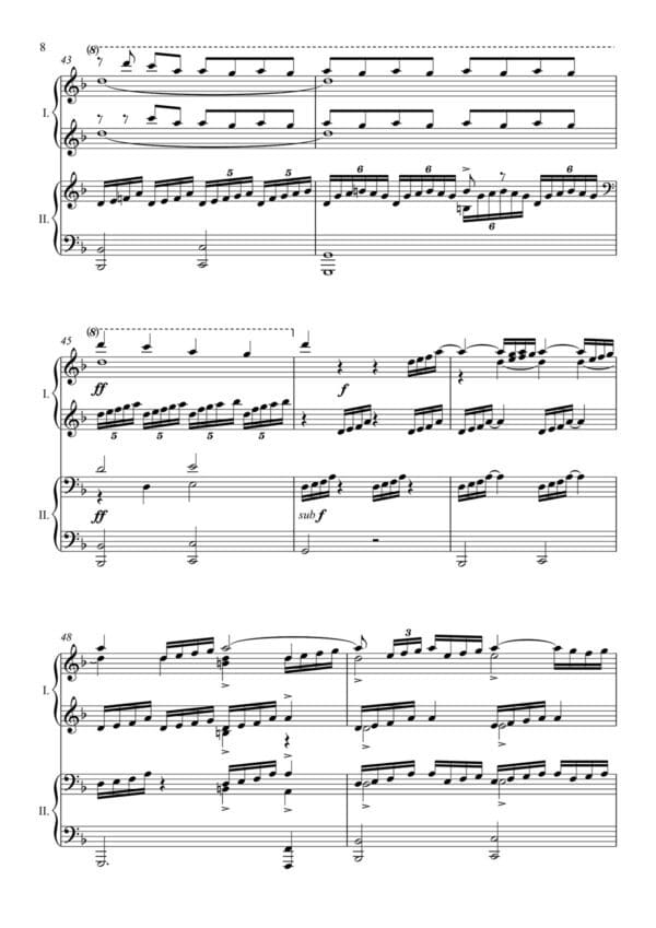 Præludium for piano four hands page 8 preview